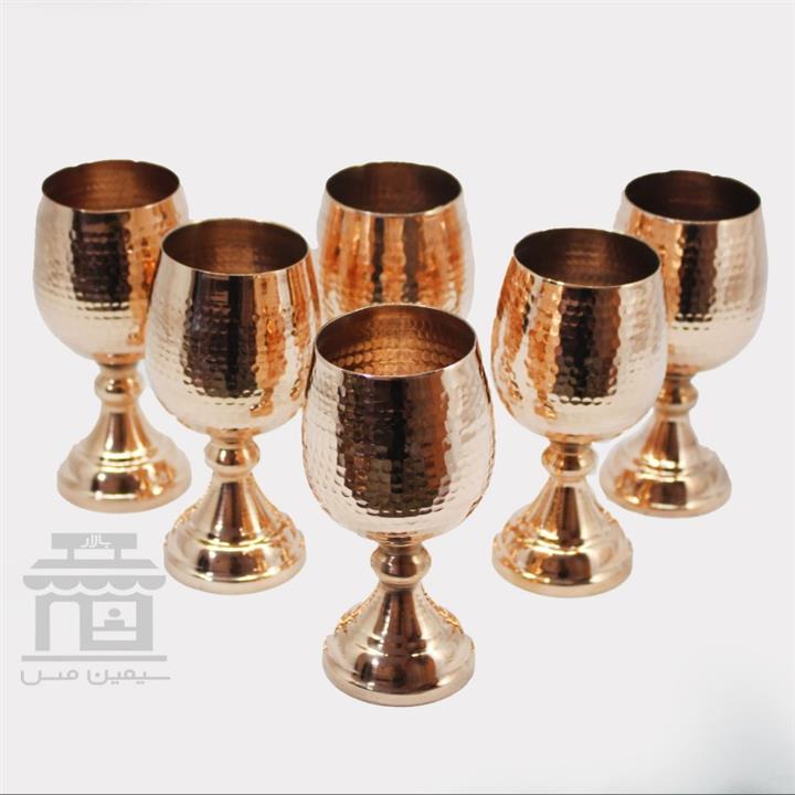 ست 6 تایی گلاسه چکشی سیمین مس